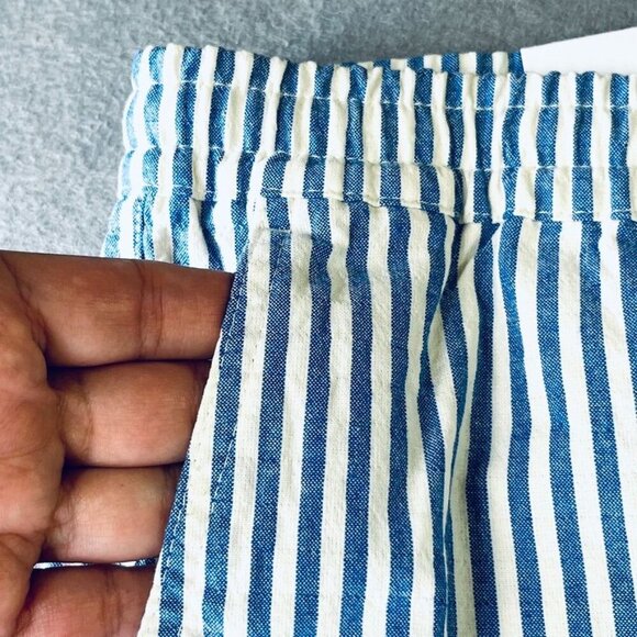 NN. 07 Gregor Drawstring Shorts Size XL Blue Stripe Elastic Waist Pockets New - Picture 11 of 12